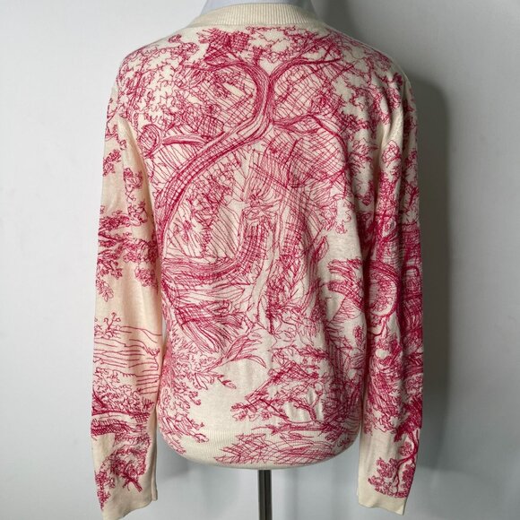 Women's Cream Red 100% Cashmere Crew Neck Sweater Size 38 - Picture 5 of 8